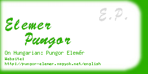 elemer pungor business card