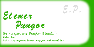 elemer pungor business card